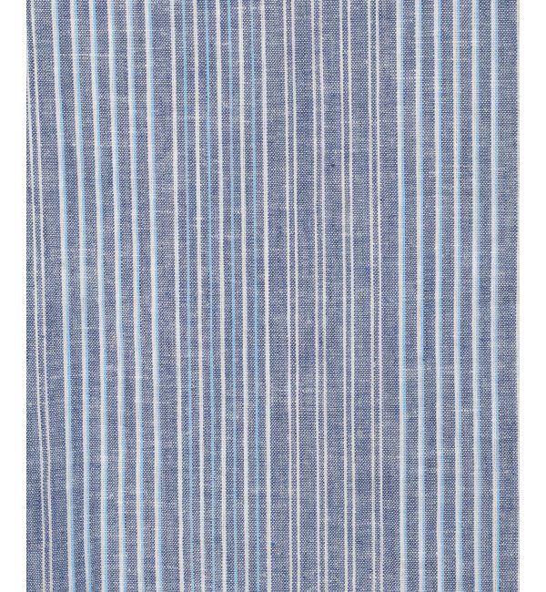 ikka「【吸水速乾】7分袖イージーケアリネンストライプシャツ」|シャツ・ブラウス|