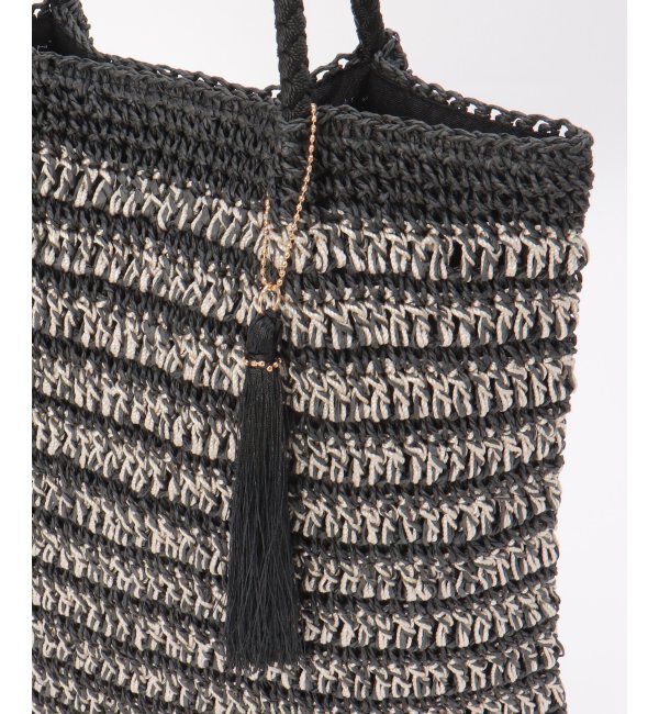 ikka「雑材つまみ縦長トートバッグ」|その他|