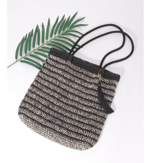 ikka「雑材つまみ縦長トートバッグ」|その他|