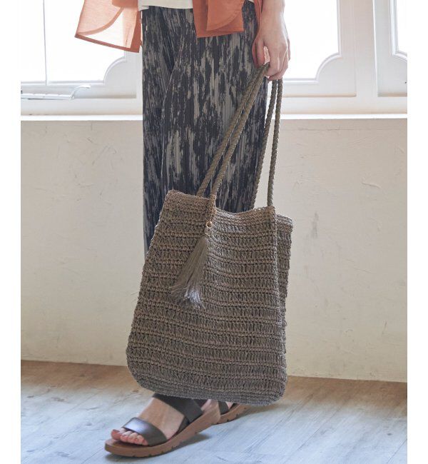 ikka「雑材つまみ縦長トートバッグ」|その他|