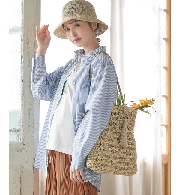 ikka「雑材つまみ縦長トートバッグ」|その他|