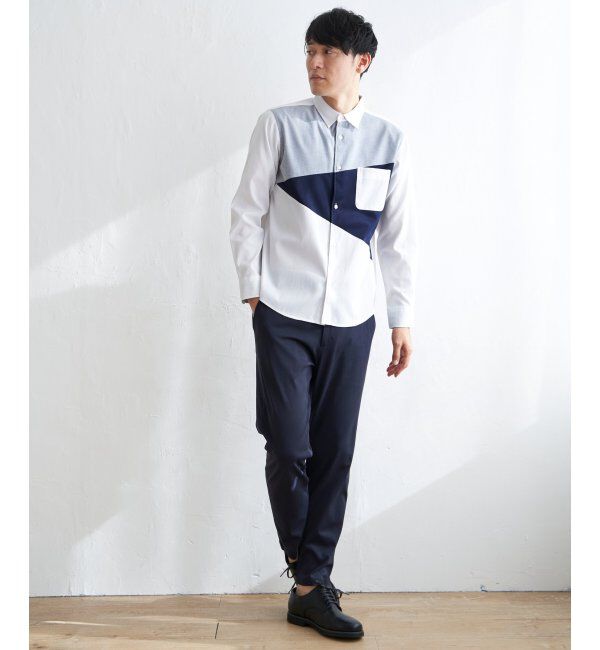 ikka「オックスブロックスナナメキリカエＳＨ」|シャツ・ブラウス|