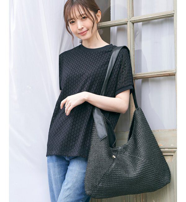ikka「雑材ノットショルダーバッグ」|その他|ブラック