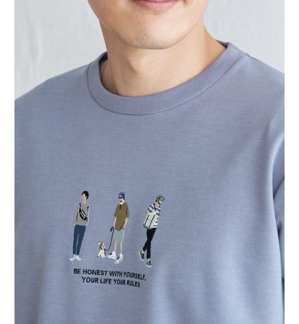 ikka「【親子おそろい】ポンチスリーメン刺繍Tシャツ」|Tシャツ・カットソー|