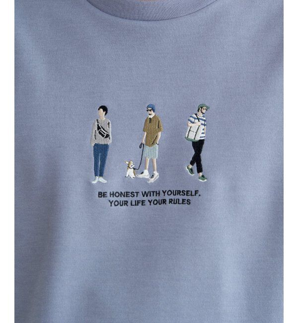 ikka「【親子おそろい】ポンチスリーメン刺繍Tシャツ」|Tシャツ・カットソー|