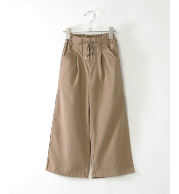 ikka kids「レースアップワイドパンツ（120~160cm）」|その他|コーヒー