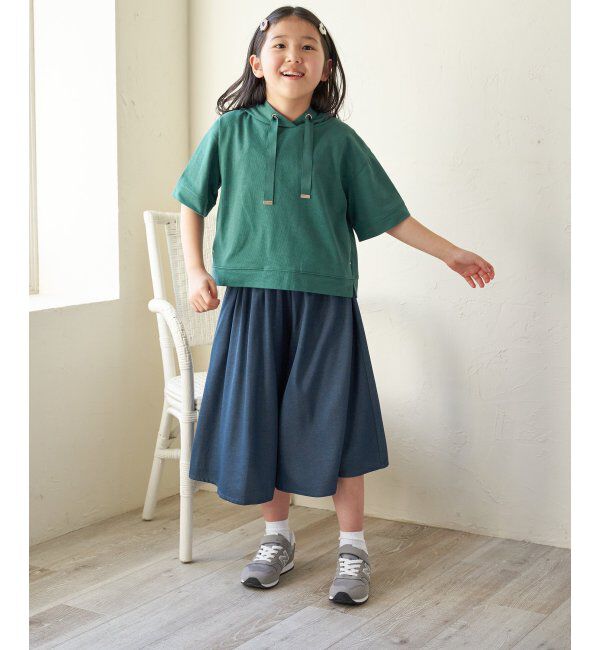 ikka kids「【親子おそろい】デニム風ボリュームスカーチョ（120~160cm）」|スカート|
