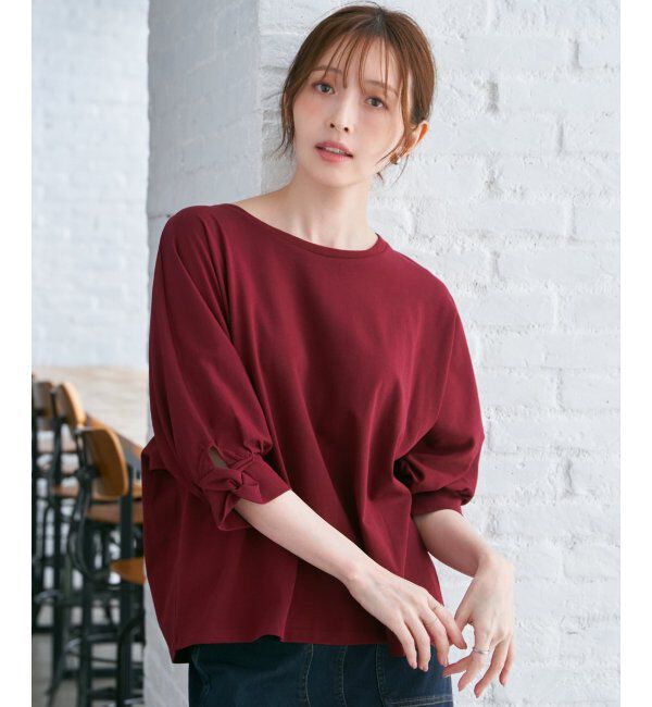 ikka「冷感ツイストドルマンプルオーバー」|プルオーバー|ワイン
