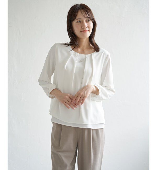 IKKA LOUNGE「ネックレス付き裾2段ブラウス」|シャツ・ブラウス|
