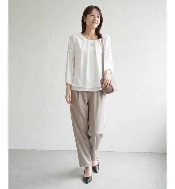 IKKA LOUNGE「ネックレス付き裾2段ブラウス」|シャツ・ブラウス|