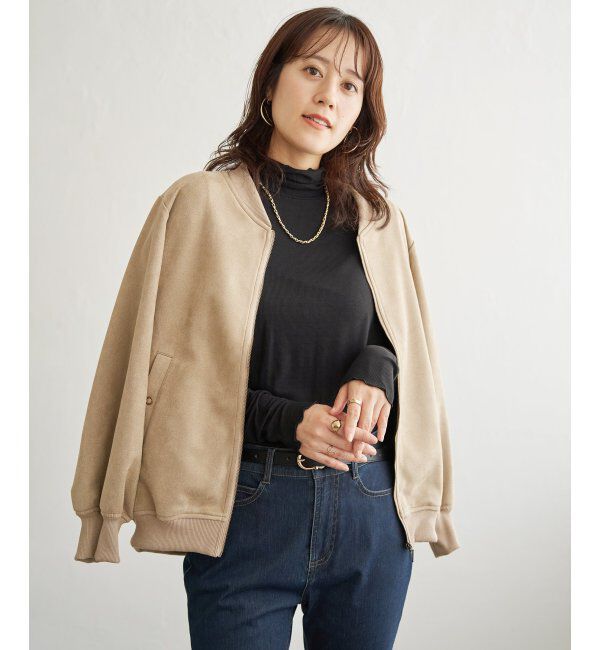 ikka「フェイクスエードブルゾン」|ブルゾン・スタジャン|