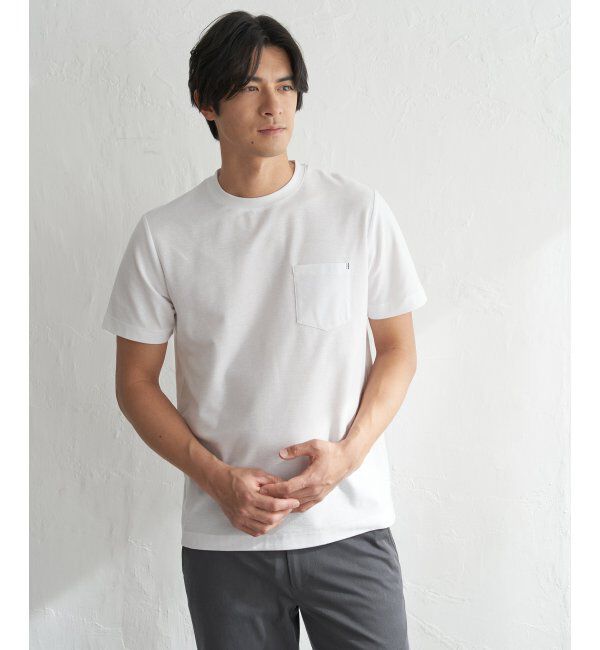 ikka「冷感DRYメランジ梨地Tシャツ」|Tシャツ・カットソー|