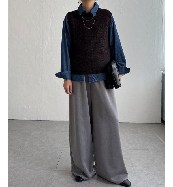 Lbc with Life「ウール混バックシャンベスト」|ニット・セーター|