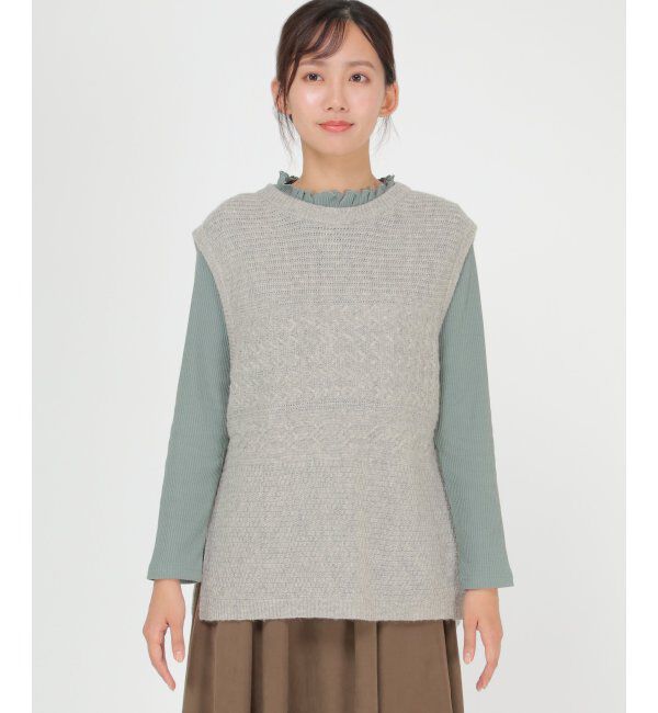 Lbc with Life「ウール混バックシャンベスト」|ニット・セーター|