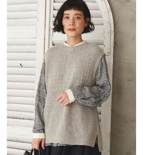 Lbc with Life「ウール混バックシャンベスト」|ニット・セーター|