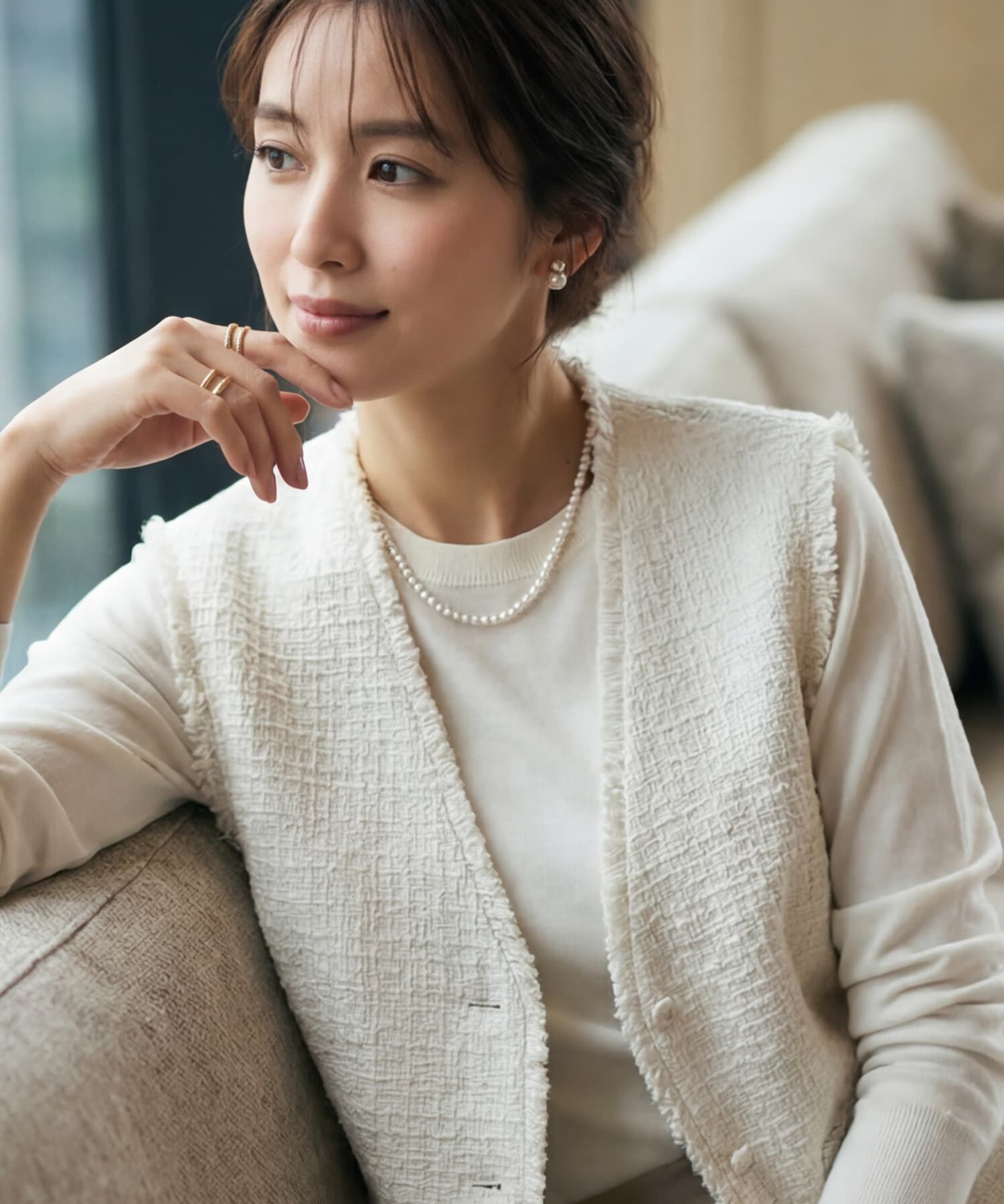 STYLE DELI「【DELI by】3mmオーバルパールビーズ・チョーカーネックレス」|ネックレス|