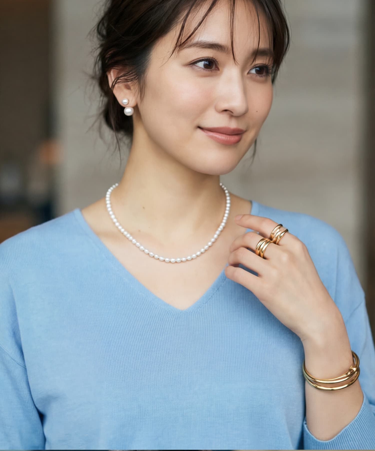 STYLE DELI「【DELI by】3mmオーバルパールビーズ・チョーカーネックレス」|ネックレス|