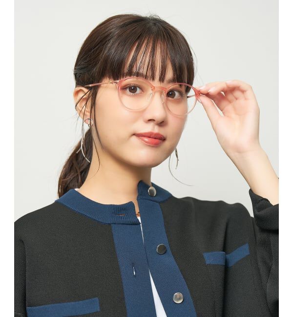  「ボストン型 メガネ｜中顔面短縮みえメガネ 軽量 大人可愛い おうちメガネ 伊達メガネ レンズ交換券付」|メガネ|