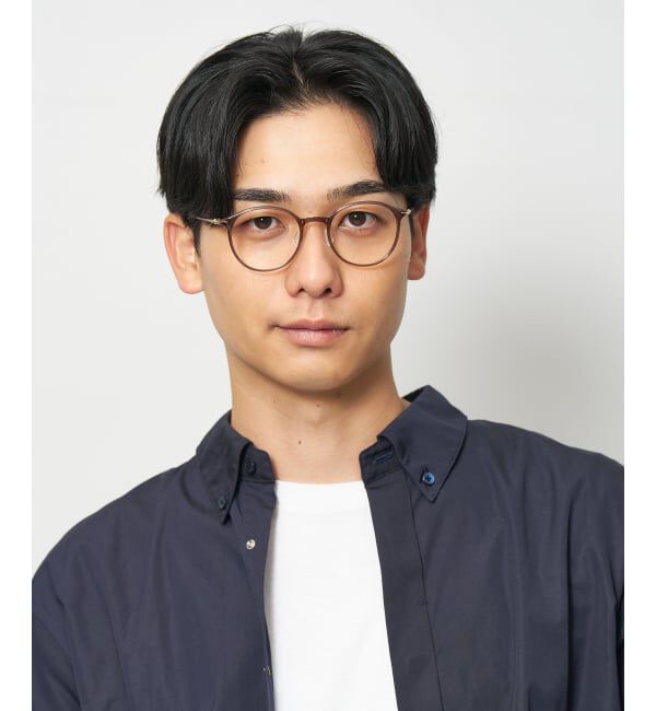  「ボストン型 メガネ｜中顔面短縮みえメガネ 軽量 大人可愛い おうちメガネ 伊達メガネ レンズ交換券付」|メガネ|ブラウン系その他1