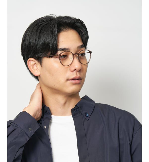  「ボストン型 メガネ｜中顔面短縮みえメガネ 軽量 大人可愛い おうちメガネ 伊達メガネ レンズ交換券付」|メガネ|