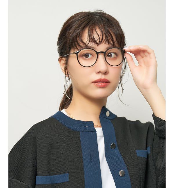  「ボストン型 メガネ｜中顔面短縮みえメガネ 軽量 大人可愛い おうちメガネ 伊達メガネ レンズ交換券付」|メガネ|