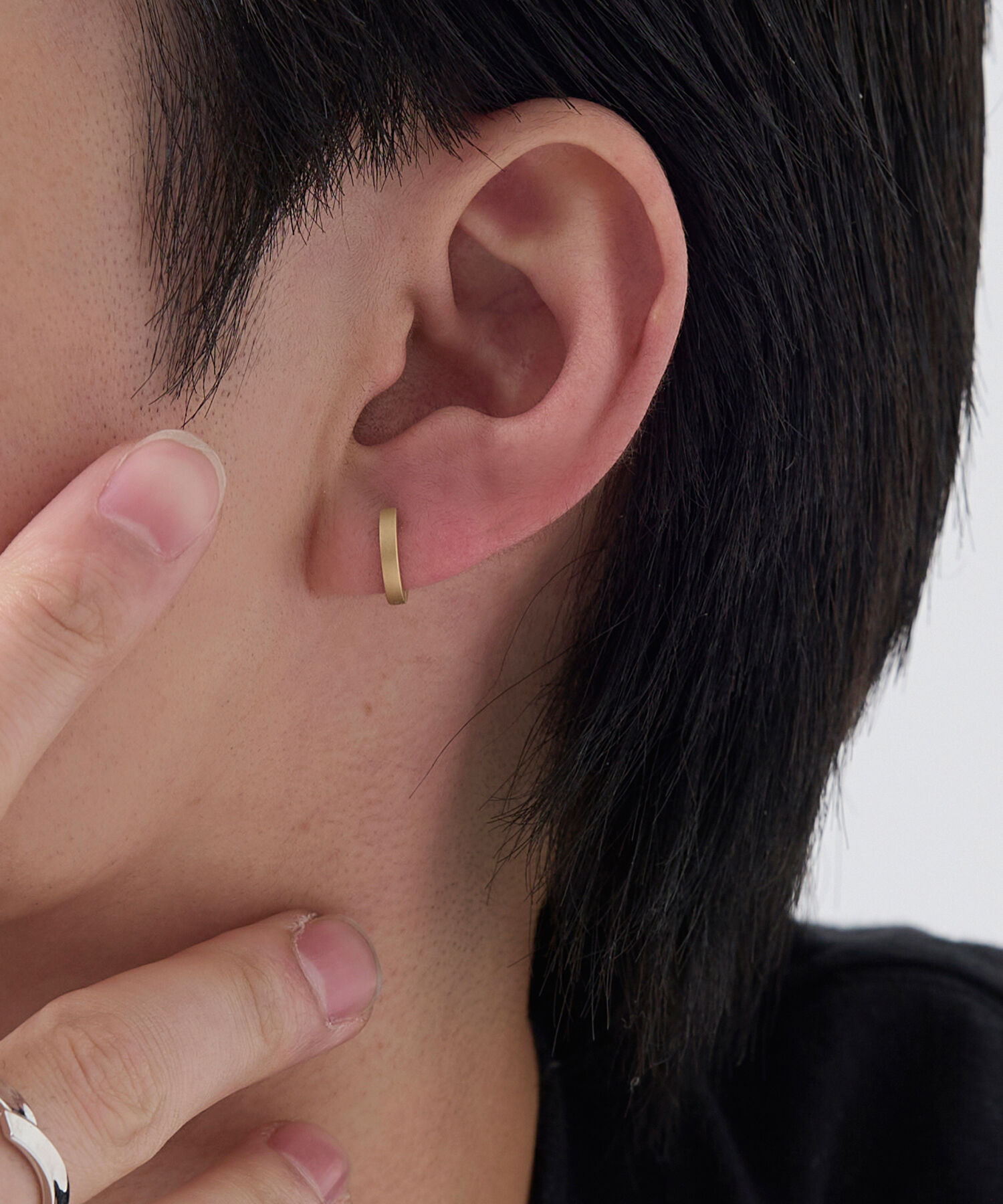 JUPITER「【シリーズ累計販売 2000点突破！】【K10】ストレートフープピアス/ユニセックス/マットゴールド」|ピアス|