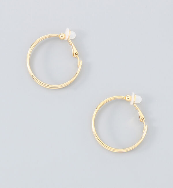 Phoebe「≪雑誌掲載≫ダブルラインフープイヤリング」|イヤリング|ゴールド