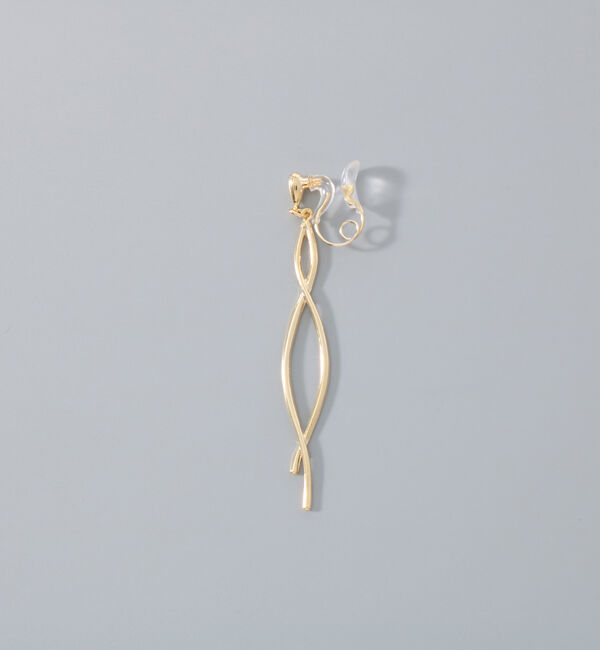 Phoebe「【金属アレルギー対応】【痛くないシリーズ】スウィングクリスタルループフィットイヤリング　ゴールド」|イヤリング|