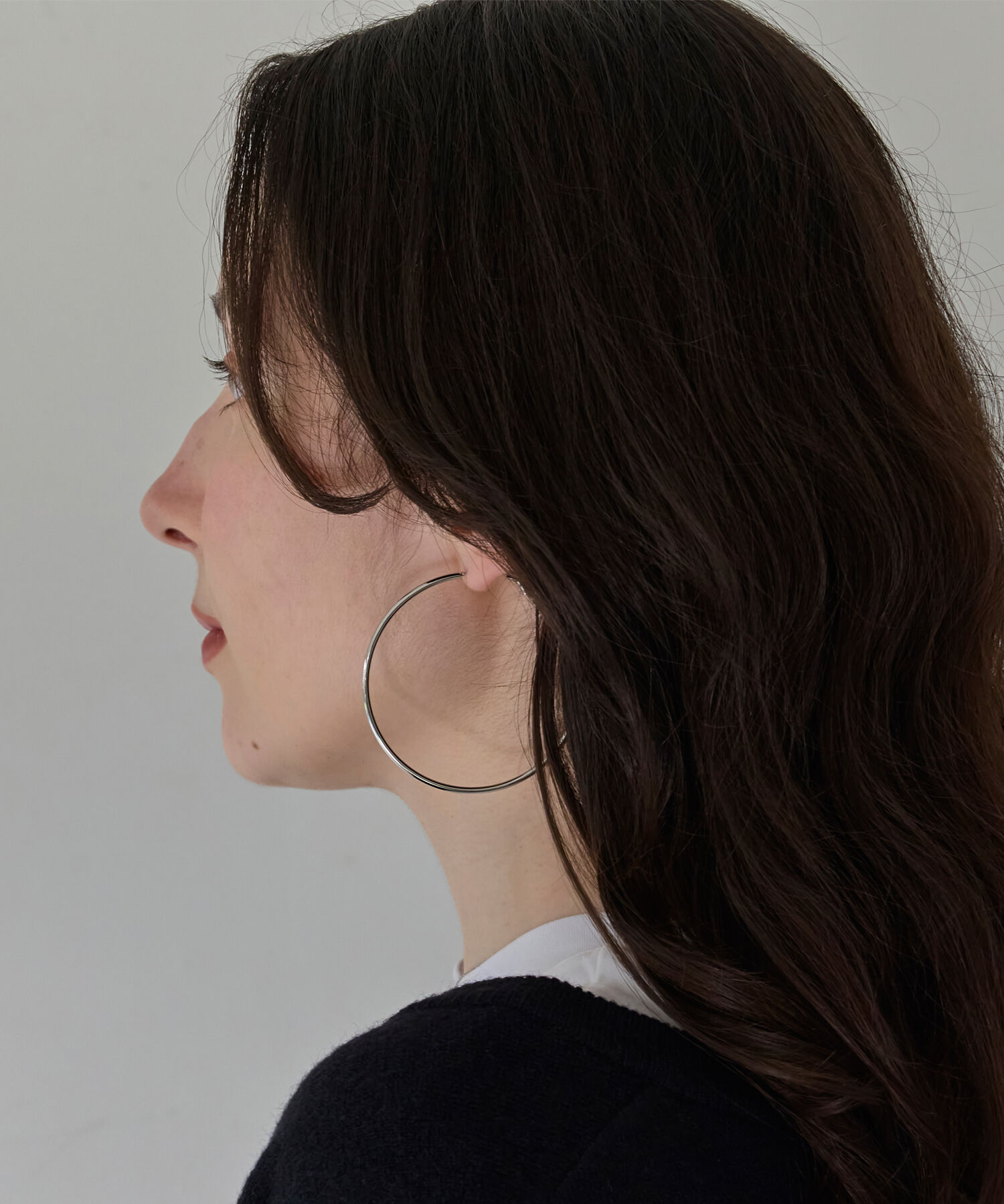 Phoebe「【金属アレルギー対応】ライトフープビッグピアス　シルバー/ステンレス/大振り」|ピアス|