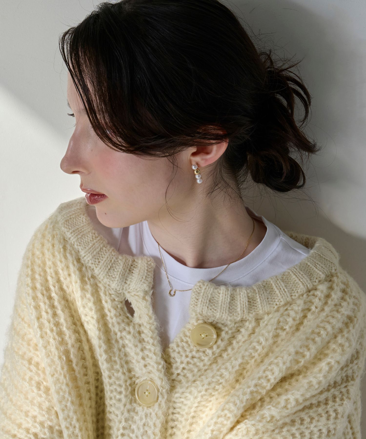 Phoebe「【金属アレルギー対応】ミックスドットピアス　ゴールド/ニッケルフリー/パール」|ピアス|