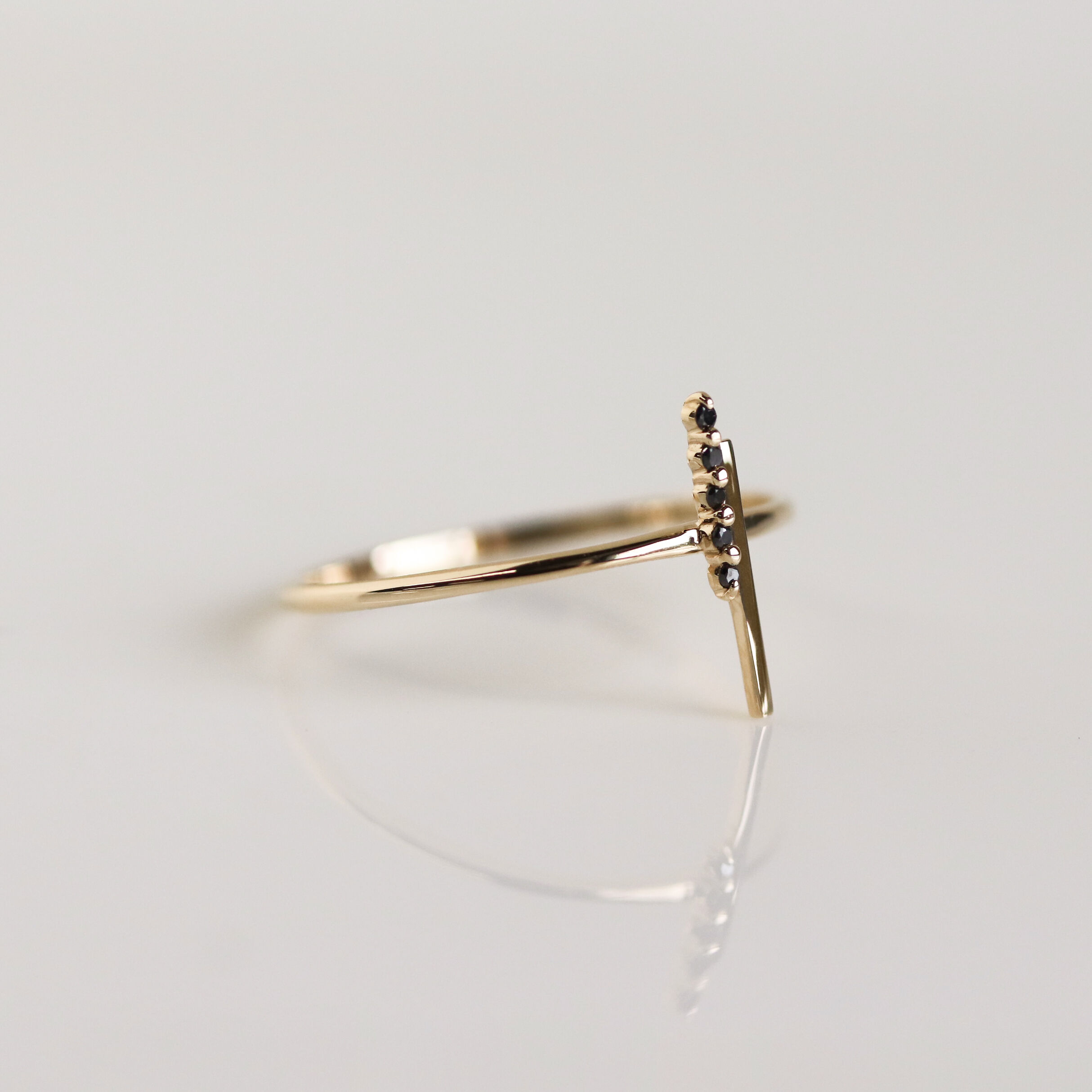  「ブラックダイヤモンド リング | K10YG」|リング|