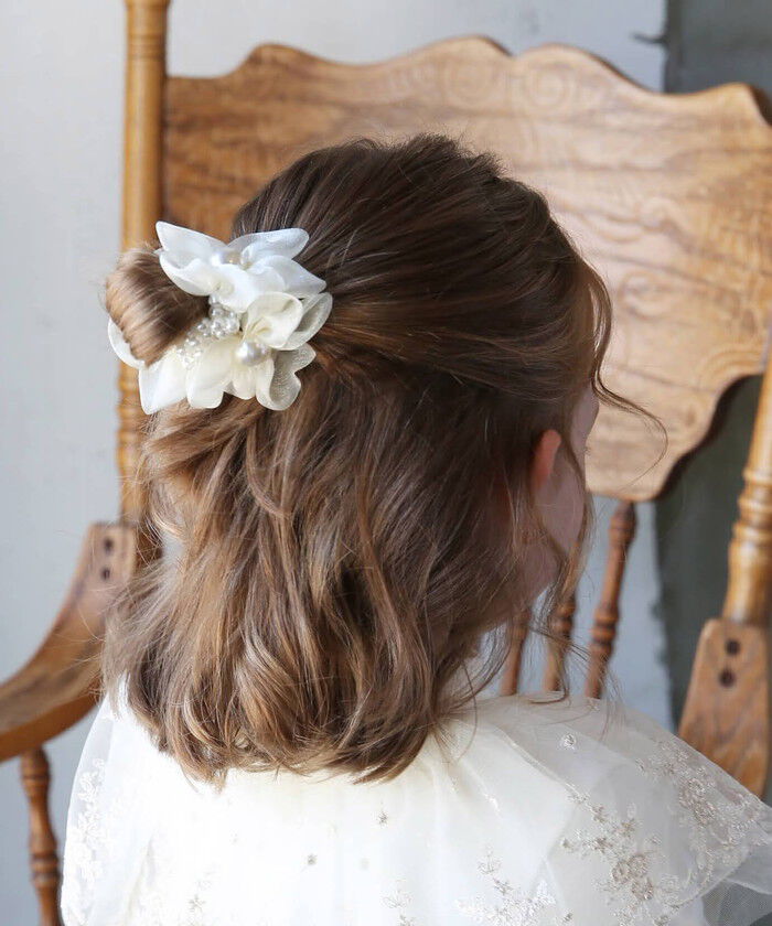 BACKYARD FAMILY「リボン シュシュ キッズ 通販 お花 パール 68142302 シューガーシュシュ オーガンジー」|その他|