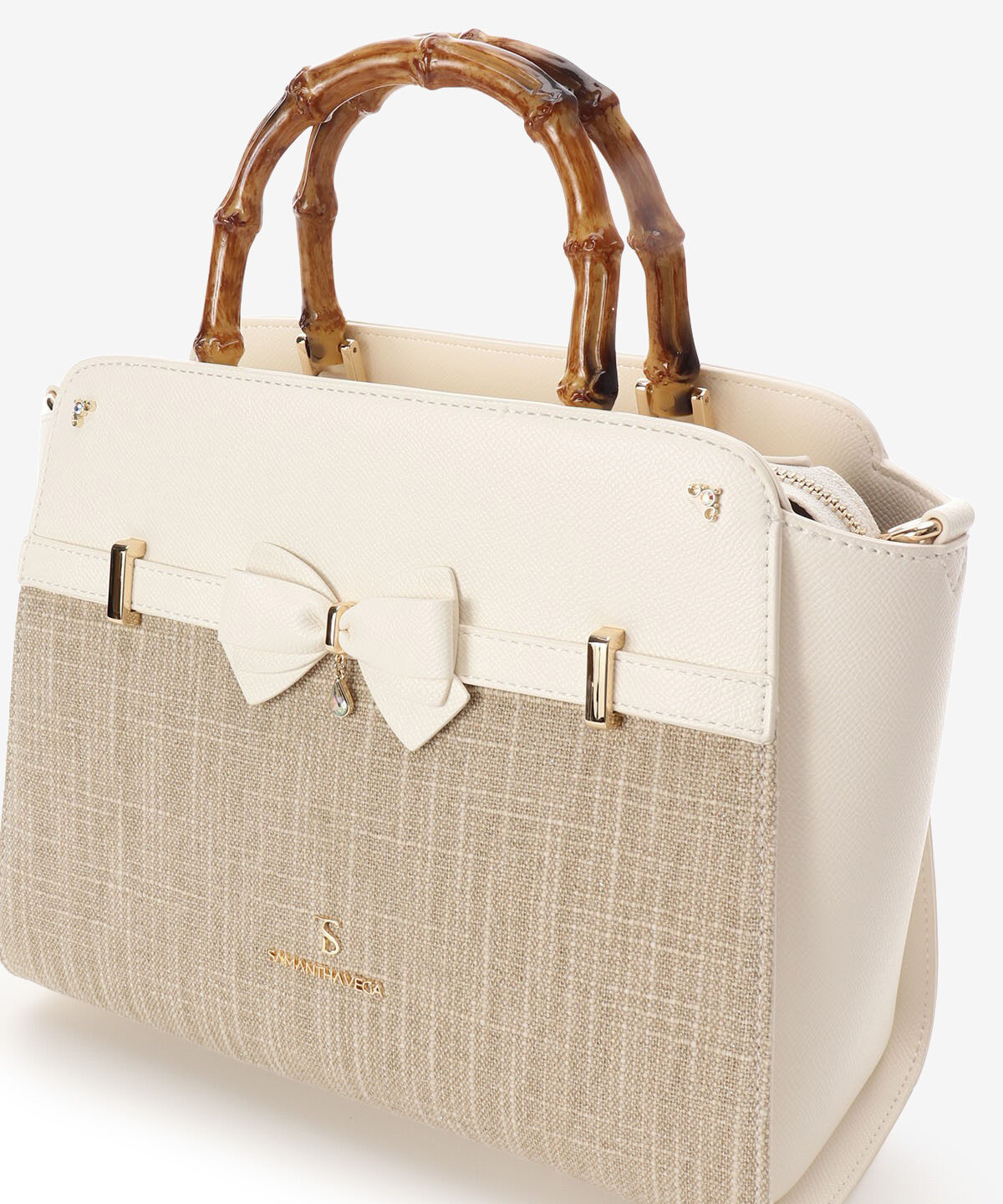 Samantha Vega「マテリアルアクセントリボンハンドバッグ」|ハンドバッグ|