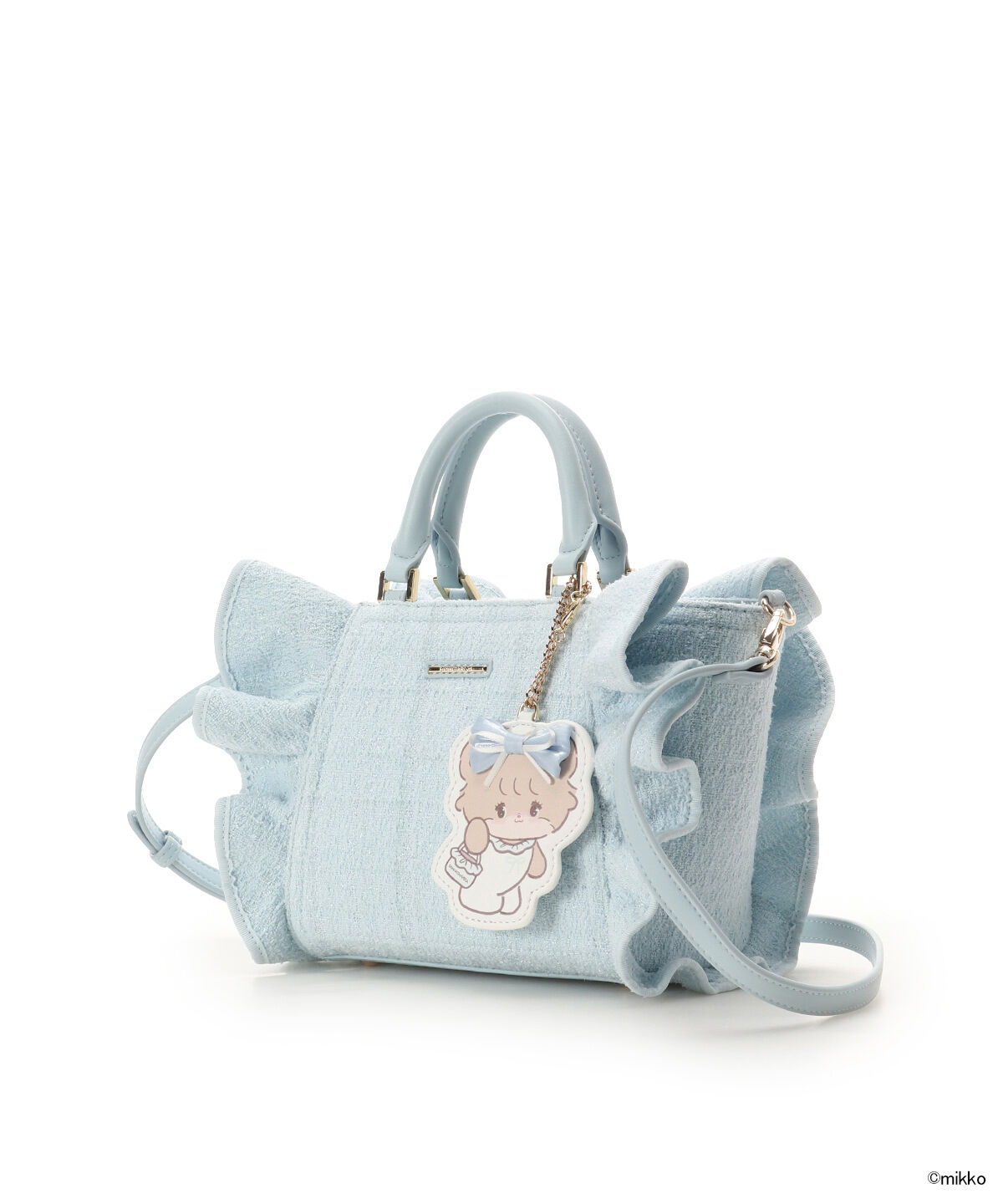 Samantha Vega「Lil ala mode&times;SAMANTHAVEGAコレクション ツイードフリルハンドバッグ」|ハンドバッグ|