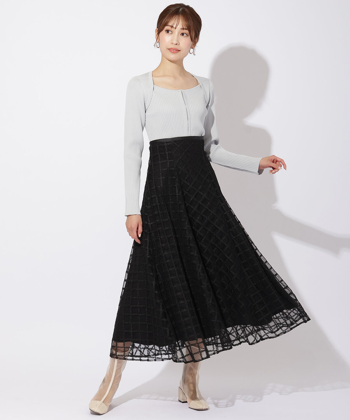 アンドクチュール「フロントホックビスチェライクプルオーバー」|ニット・セーター|