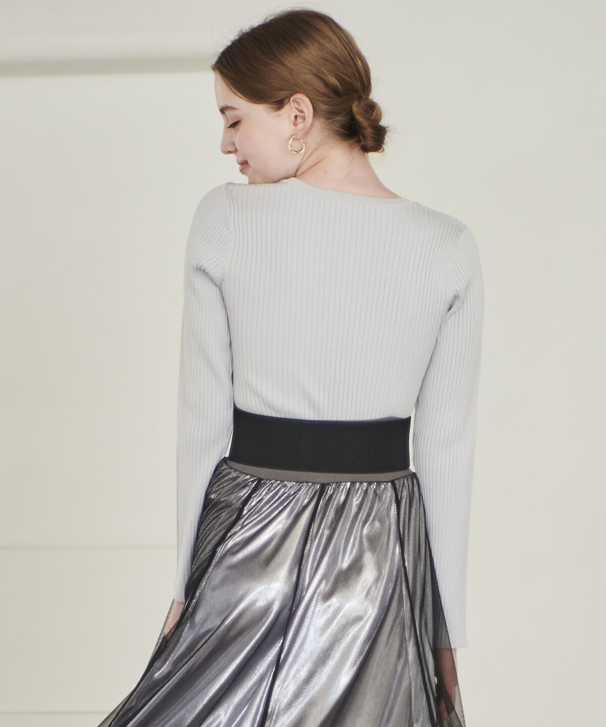 アンドクチュール「フロントホックビスチェライクプルオーバー」|ニット・セーター|