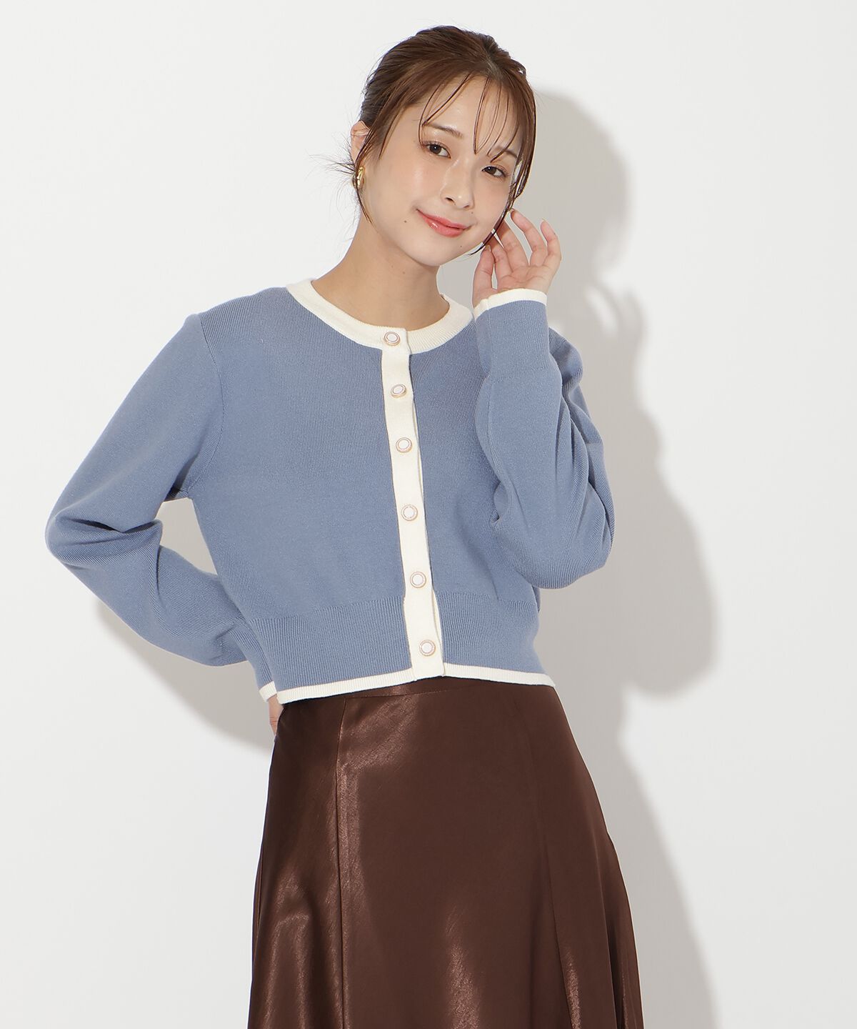 アンドクチュール「配色カーディガン」|カーディガン|