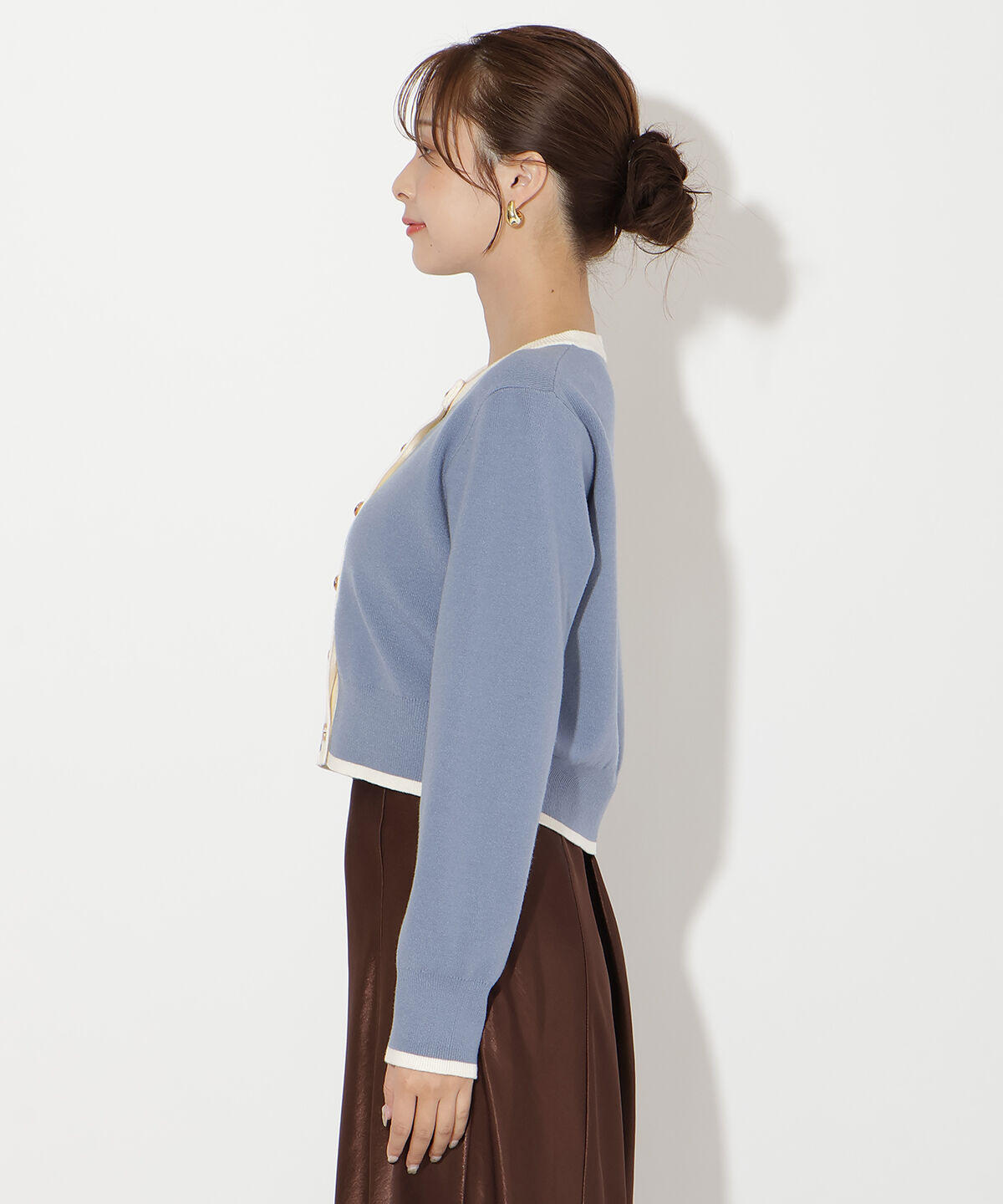 アンドクチュール「配色カーディガン」|カーディガン|