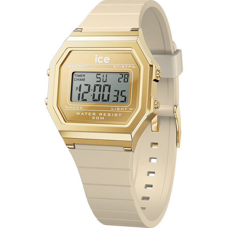ICE-WATCH「〈ICE-WATCH(ｱｲｽｳｫｯﾁ)〉ICE digiti retro ﾒﾀﾙｺﾞｰﾙﾄﾞﾐﾗｰ ｱｰﾓﾝﾄﾞｽｷﾝ」|腕時計|YELLOW GOLD