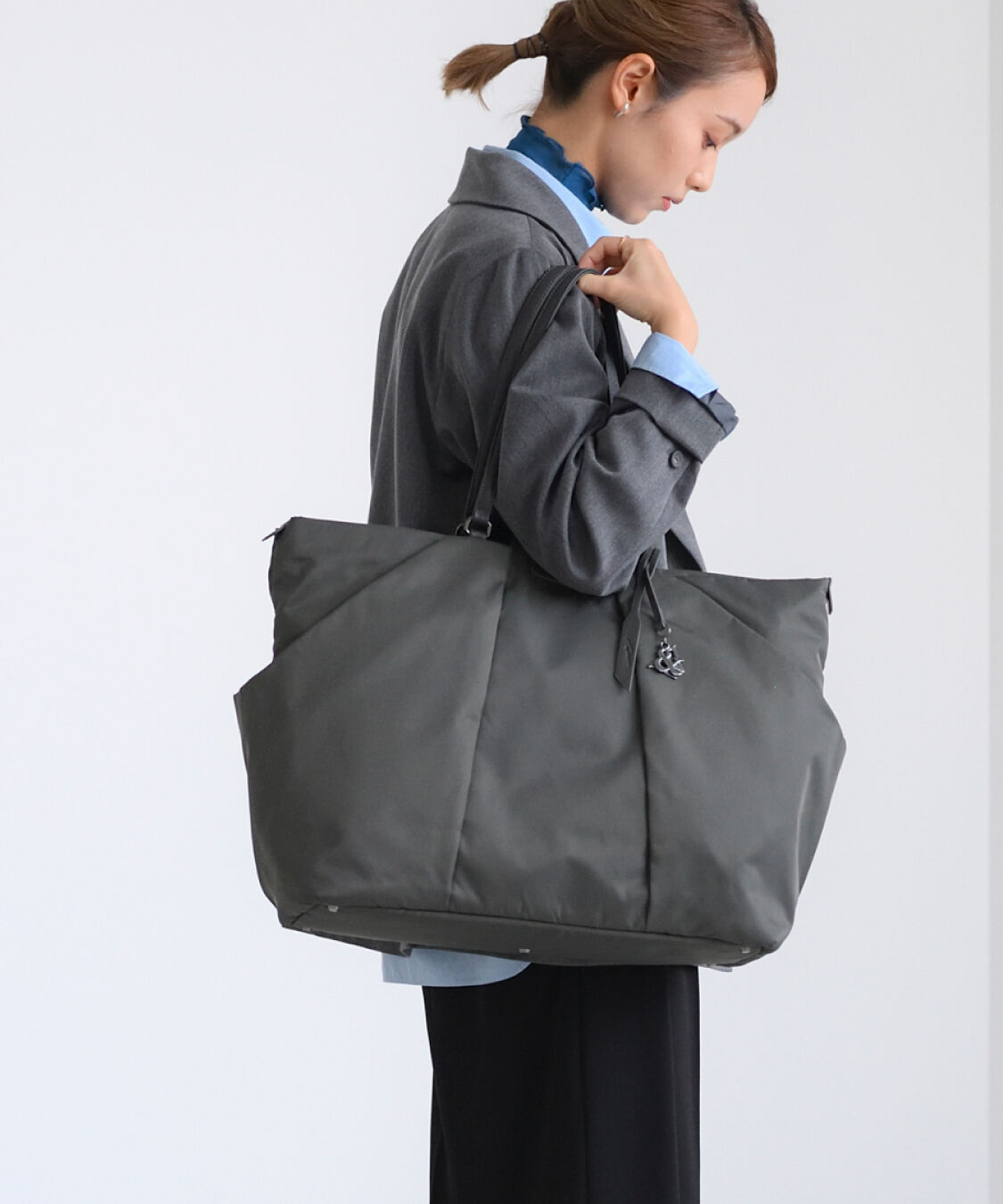 W&.Day/Night「W&.Day/Night スック トートバッグ B4 15.6インチPC 15185」|トートバッグ|ダークグレー