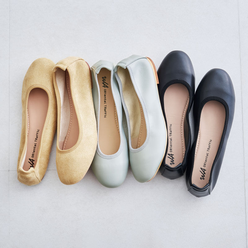 ORiental TRaffic「【柔らかい】ポケッタブルラウンドトゥパンプス/R-4004 パンプス 持ち運び可能 クッション 軽量」|パンプス|BLACK