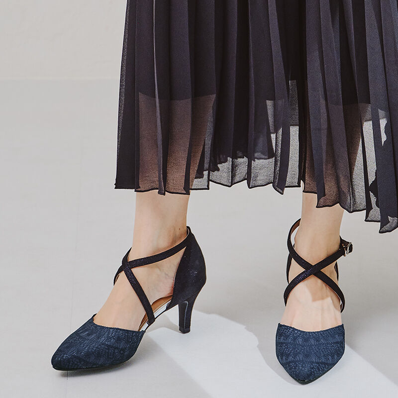 ORiental TRaffic「【オケージョン】クロスストラップヒールパンプス/R-2017 結婚式 パーティー 二次会 人気」|パンプス|