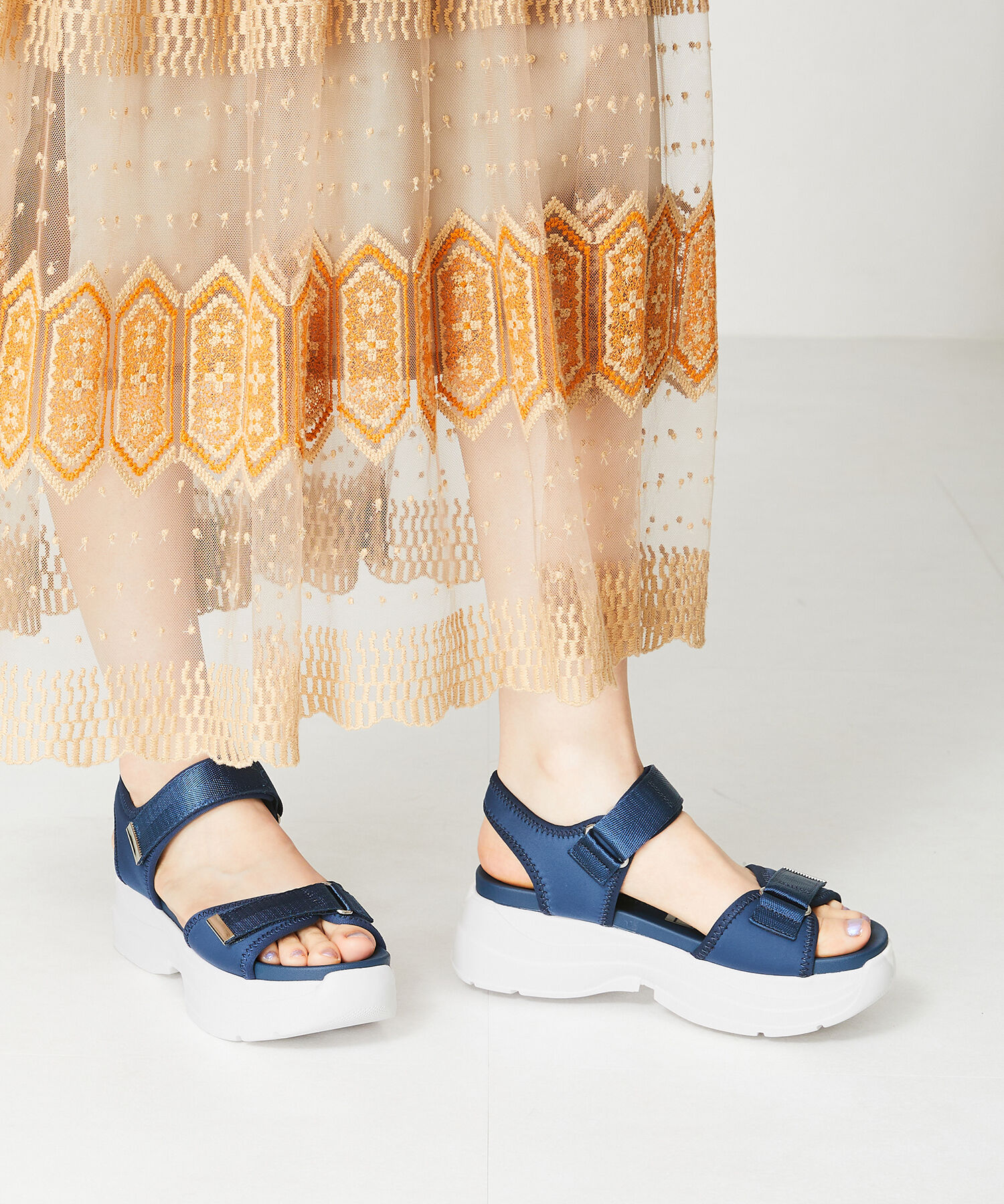 WA Oriental TRaffic「【追加】ダブルベルトスポーツサンダル/42207 スポサン 柔らかい 人気 軽い トレンド 厚底 再入荷」|サンダル|