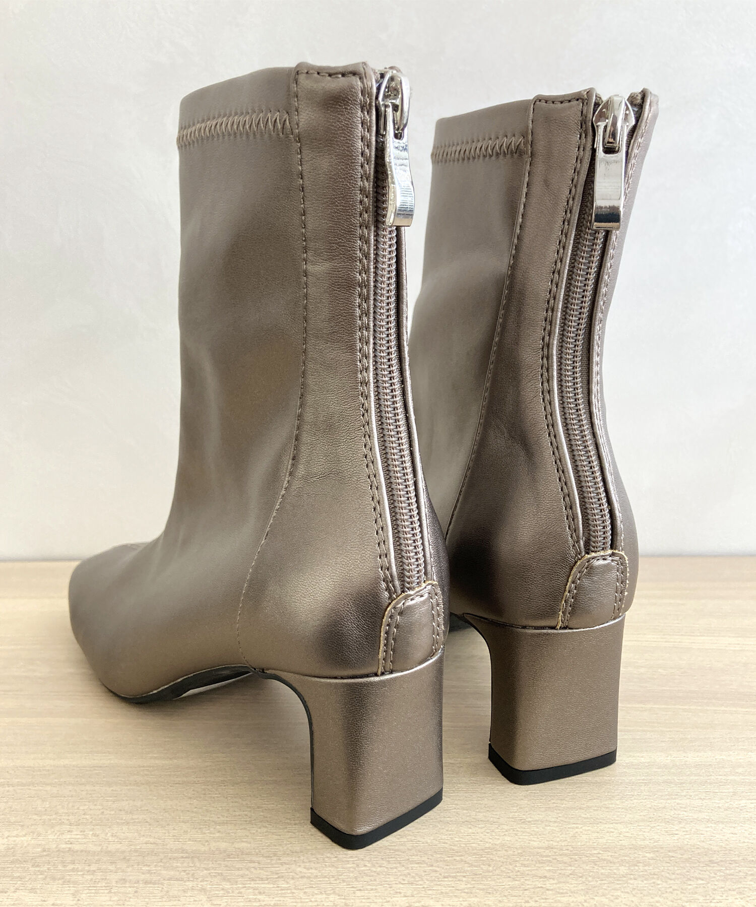 ORiental TRaffic「ストレッチ ヒール バック ジップ ブーツ /41406」|ショートブーツ|