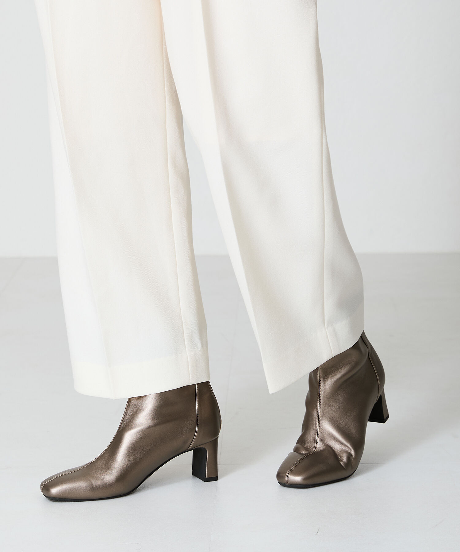 ORiental TRaffic「ストレッチ ヒール バック ジップ ブーツ /41406」|ショートブーツ|