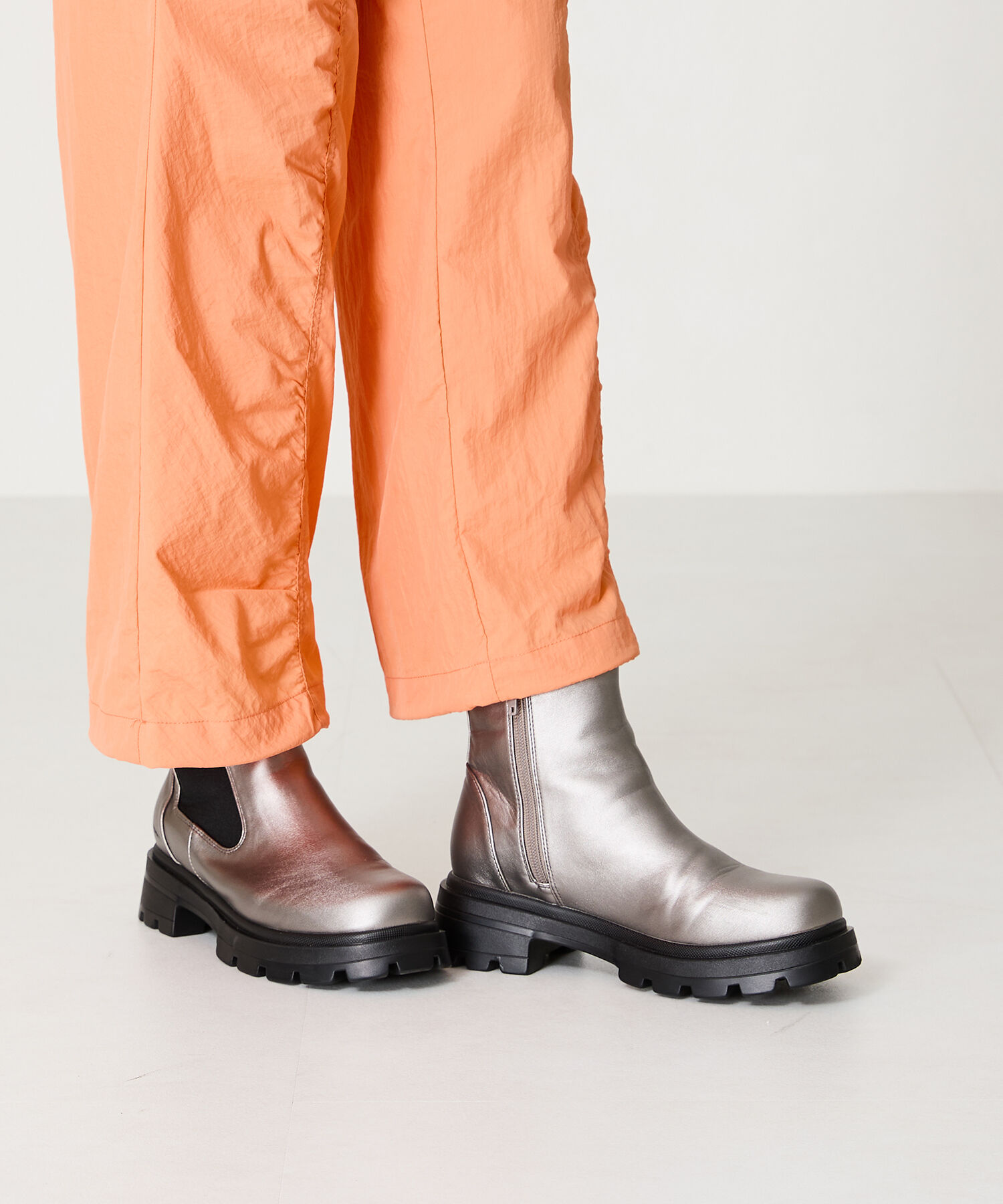 ORiental TRaffic「タンクソール サイドゴア ショートブーツ /41414 軽い ファスナー付き」|ショートブーツ|