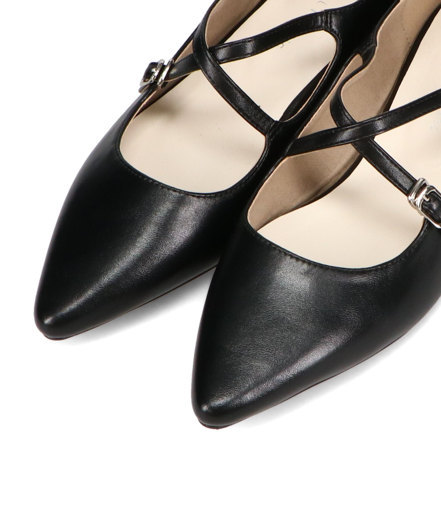 ORiental TRaffic「クロスストラップポインテッドトゥパンプス/51116　フラット トレンド 人気」|パンプス|