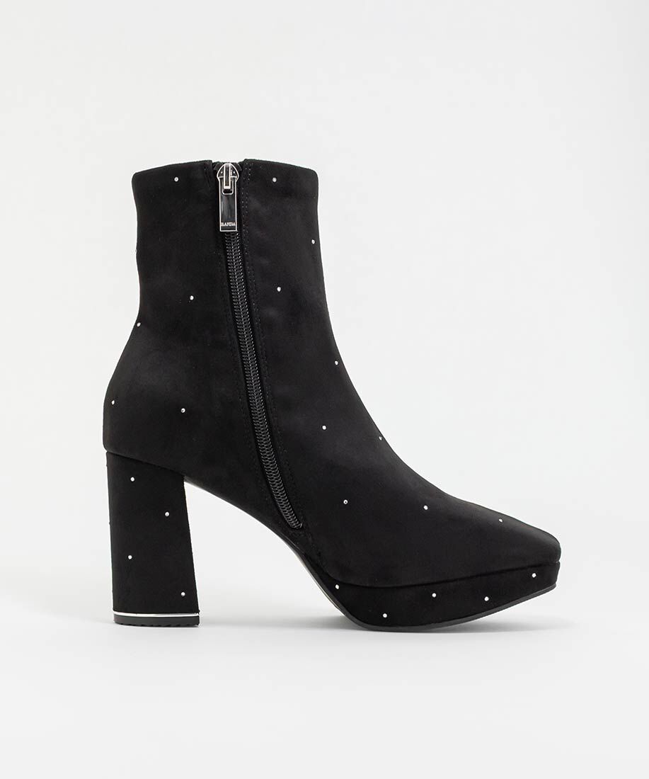  「ストーンデザインストレッチショートブーツ」|ショートブーツ|