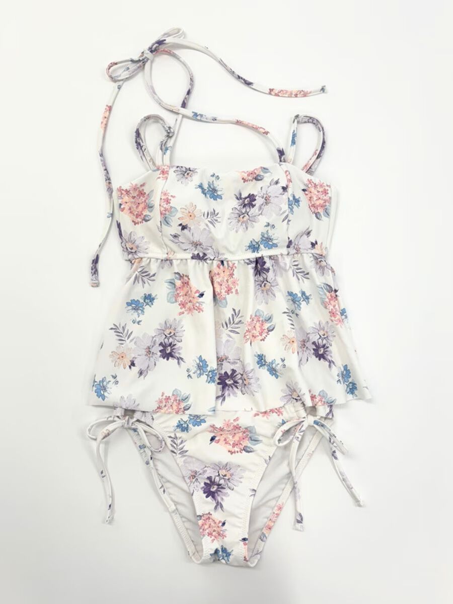 PEAK&PINE「【新作水着】ペールフラワーベアトップビキニ/ベアキニ(268036)」|ショーツ|