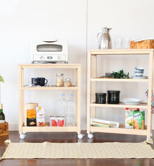 B-COMPANY「隙間収納　SOUPスリムワゴン3段」|食器・キッチングッズ|